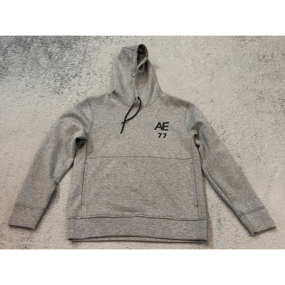 American Eagle AE 77 Mens Grey Heather Active Hoodie Sweatshirt Small